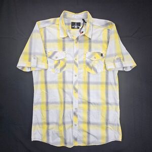 Jeans by Buffalo Men's Casual Button-Down Shirt Yellow XL Cotton